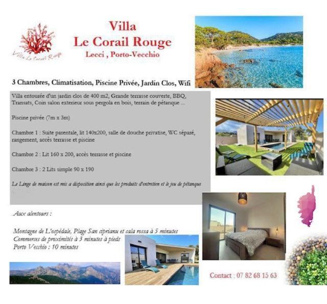 Le Corail Rouge Corse Villa Lecci